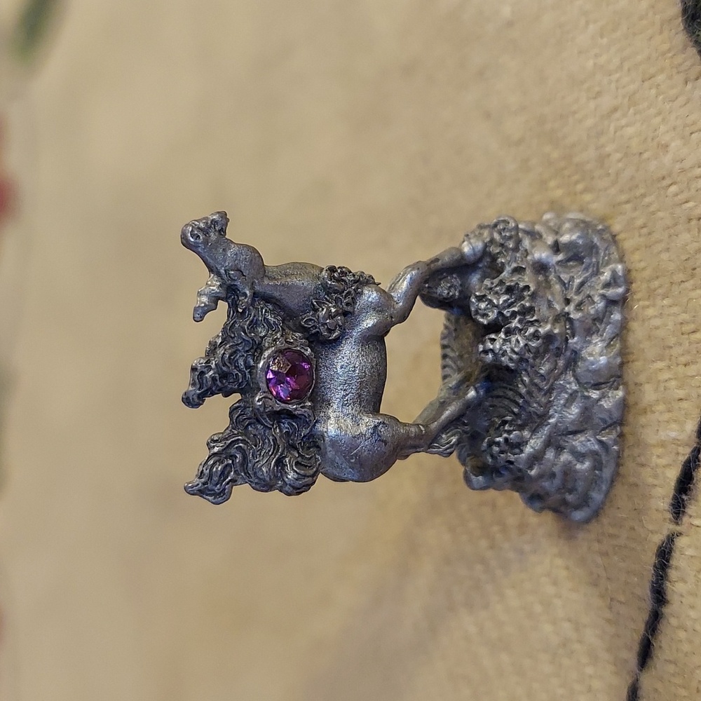 ❤️ Vintage Pewter & Crystal OCI Unicorn